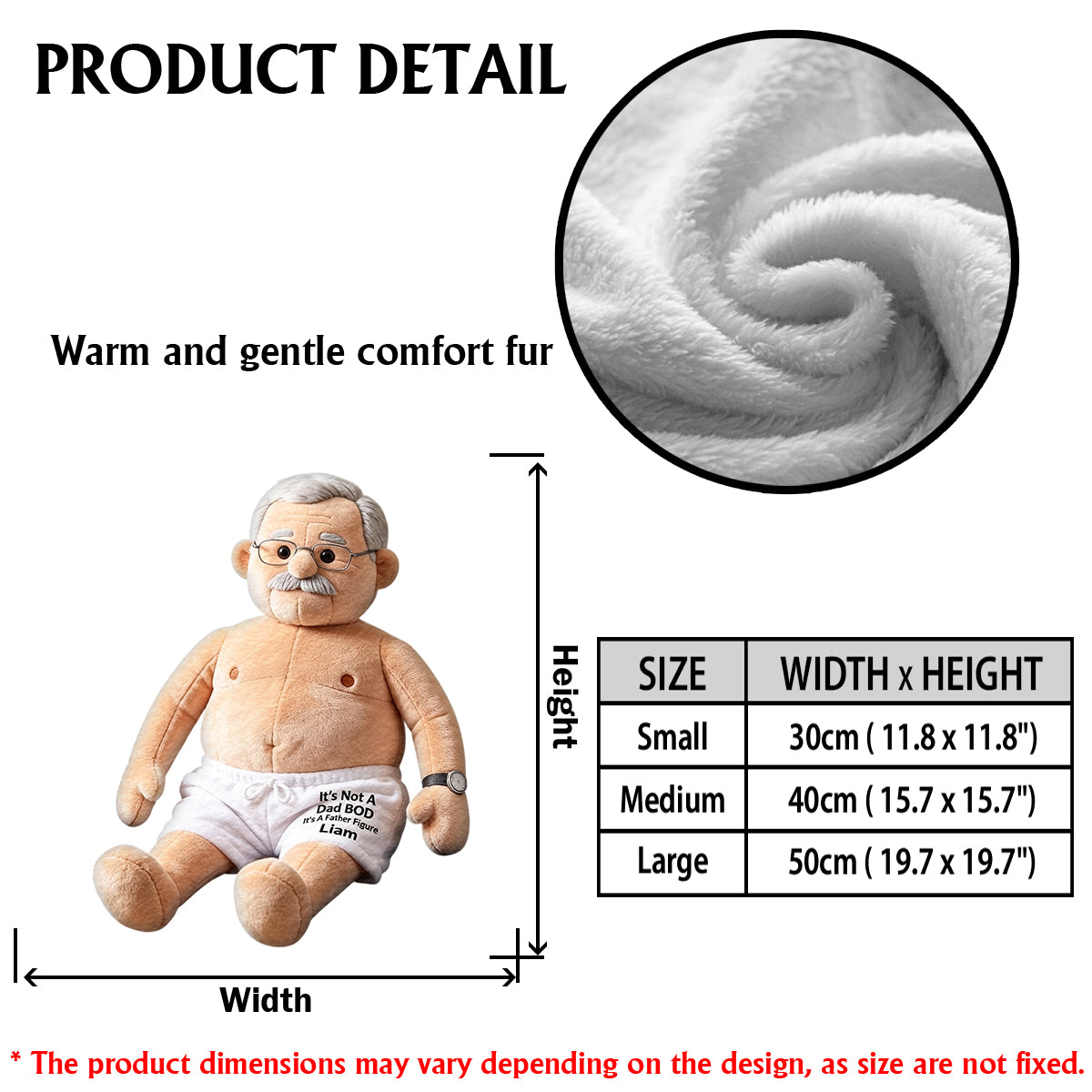 Lustiges Dad Bod - Personalisierter Premium Kunstfell Kissen