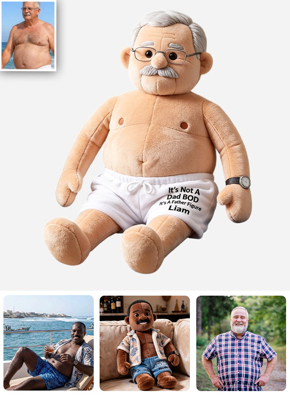 Lustiges Dad Bod - Personalisierter Premium Kunstfell Kissen