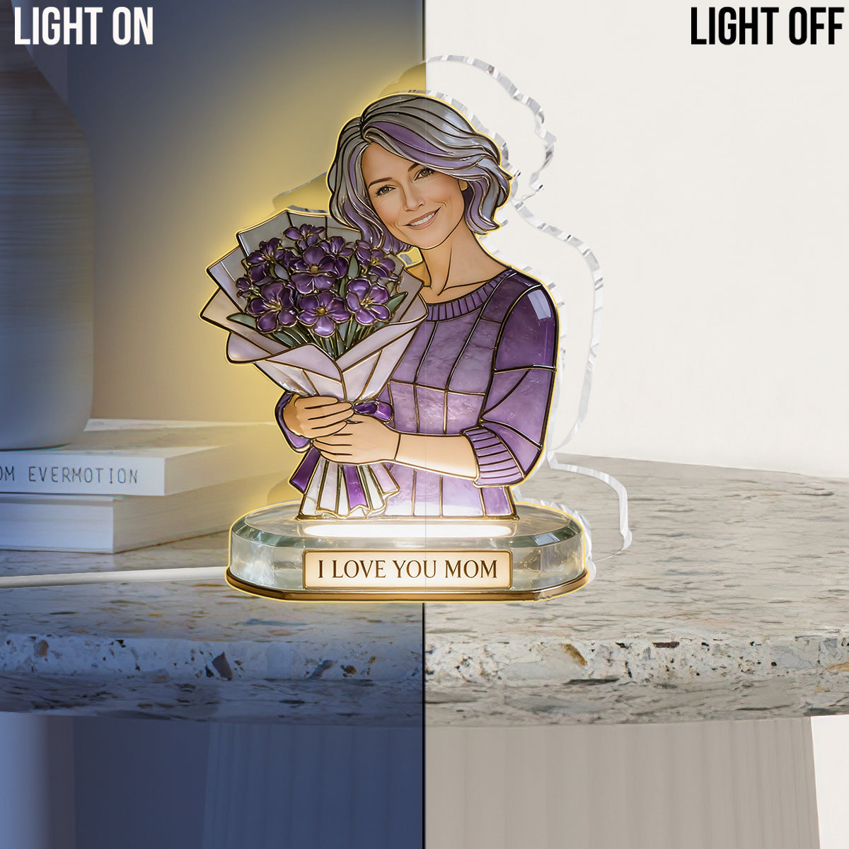 Je t'aime - Lampe de nuit LED acrylique personnalisée