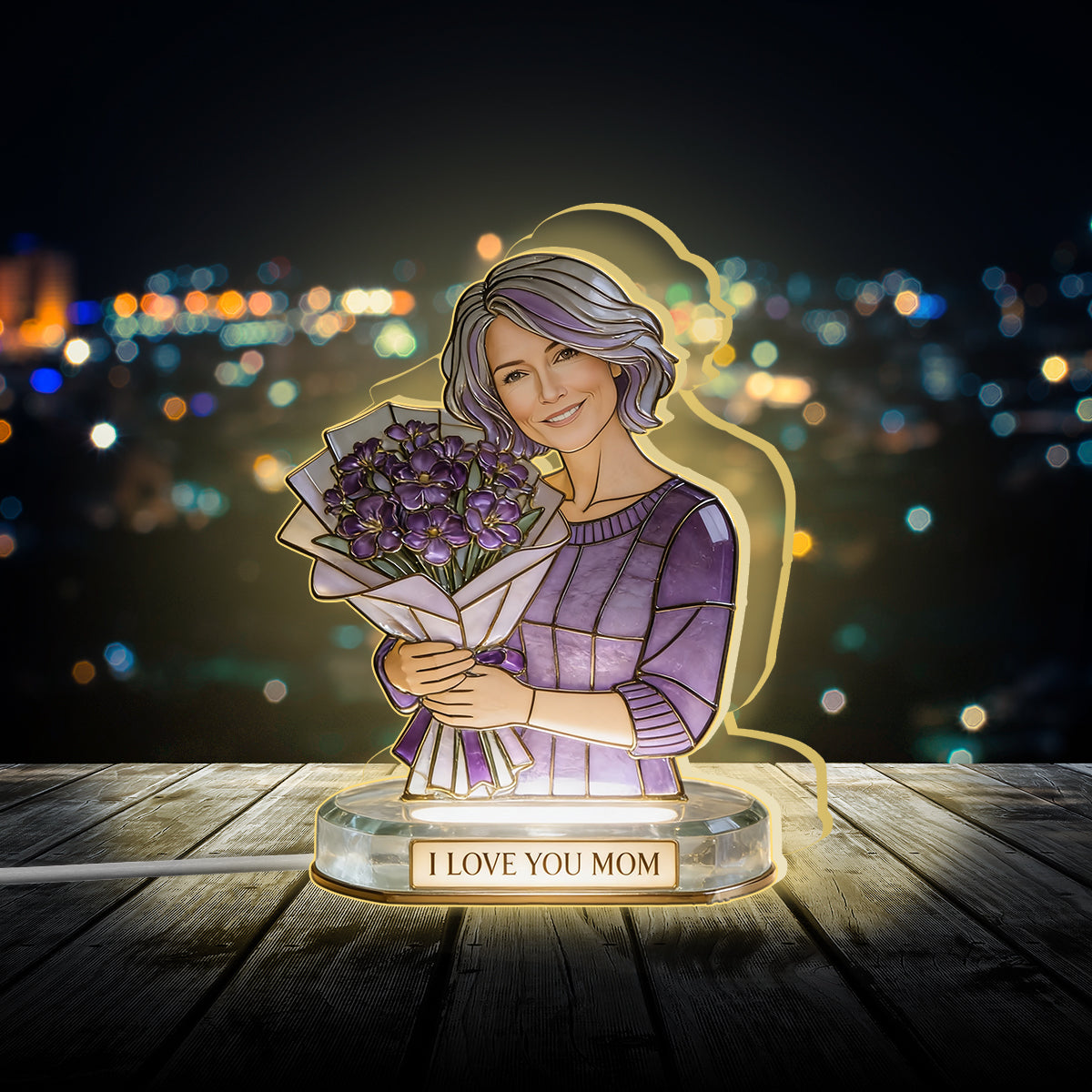 Je t'aime - Lampe de nuit LED acrylique personnalisée