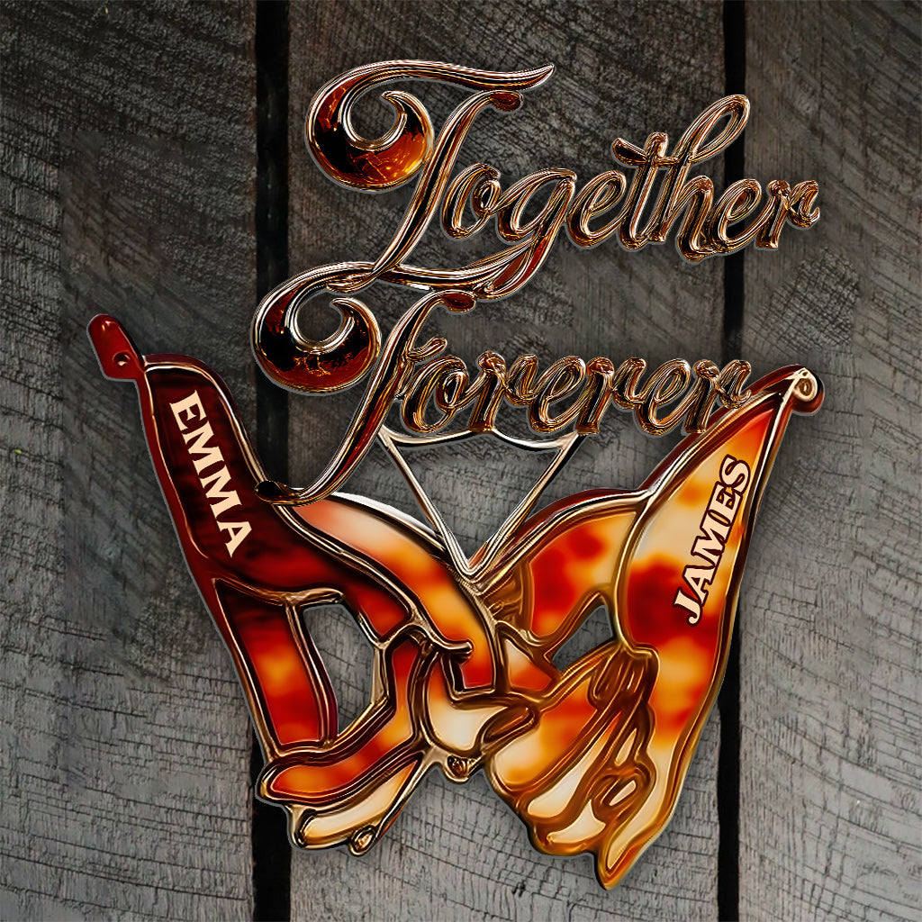 Together Forever - Personalized Couple Cut Metal Sign