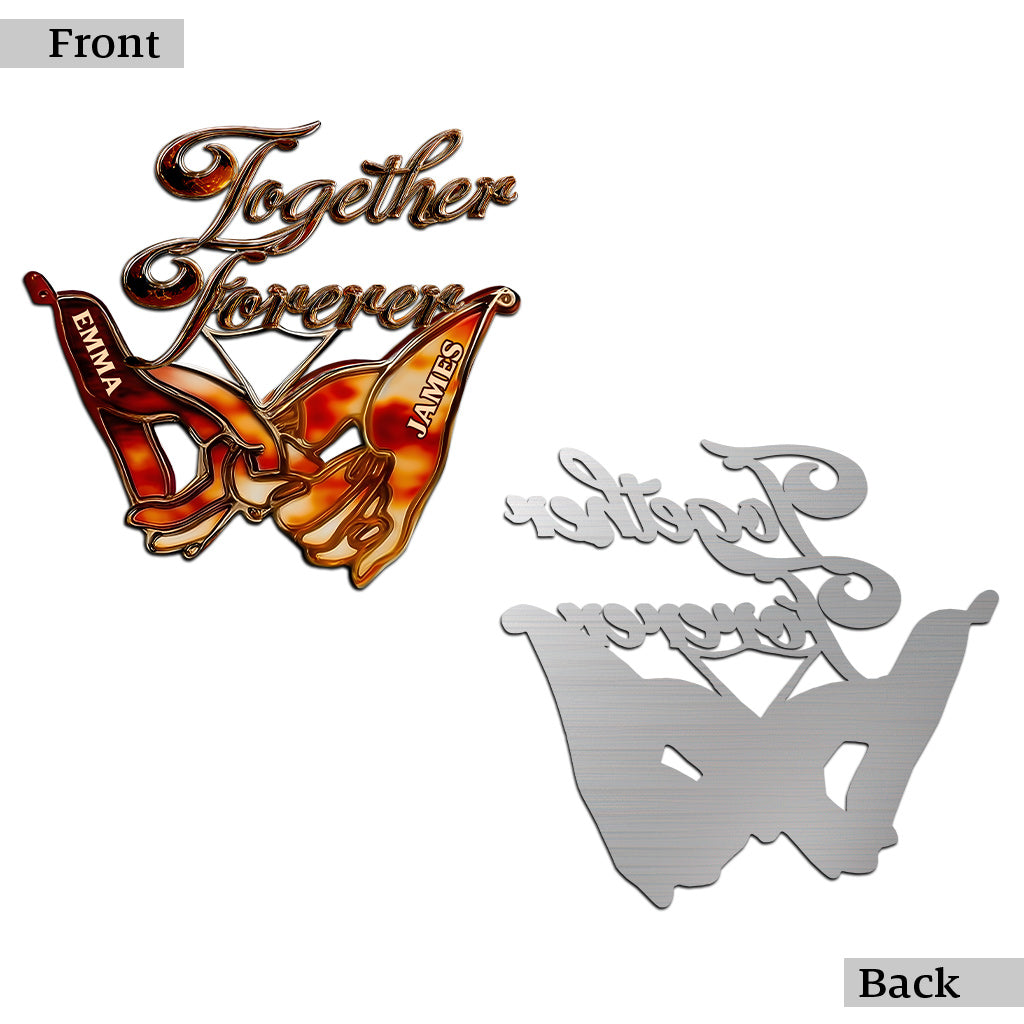 Together Forever - Personalized Couple Cut Metal Sign