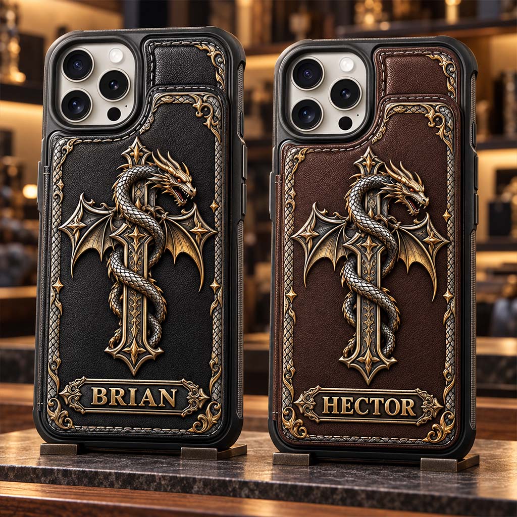 Faith & Fire - Personalized Dragon Fully Printed Wallet Phone Case