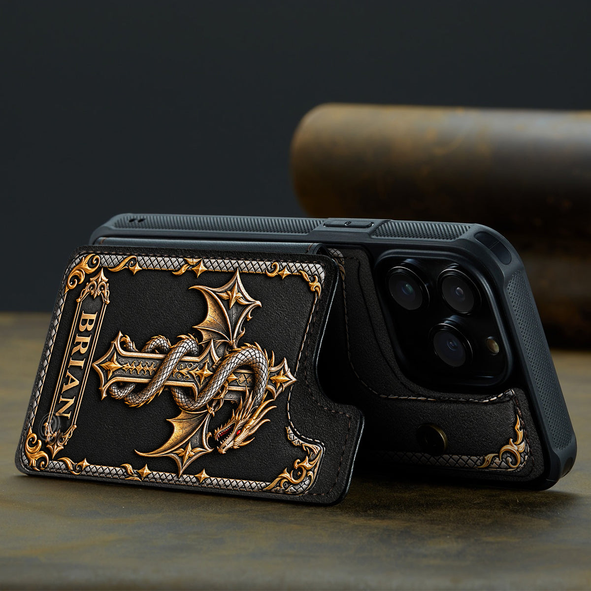 Faith & Fire - Personalized Dragon Fully Printed Wallet Phone Case