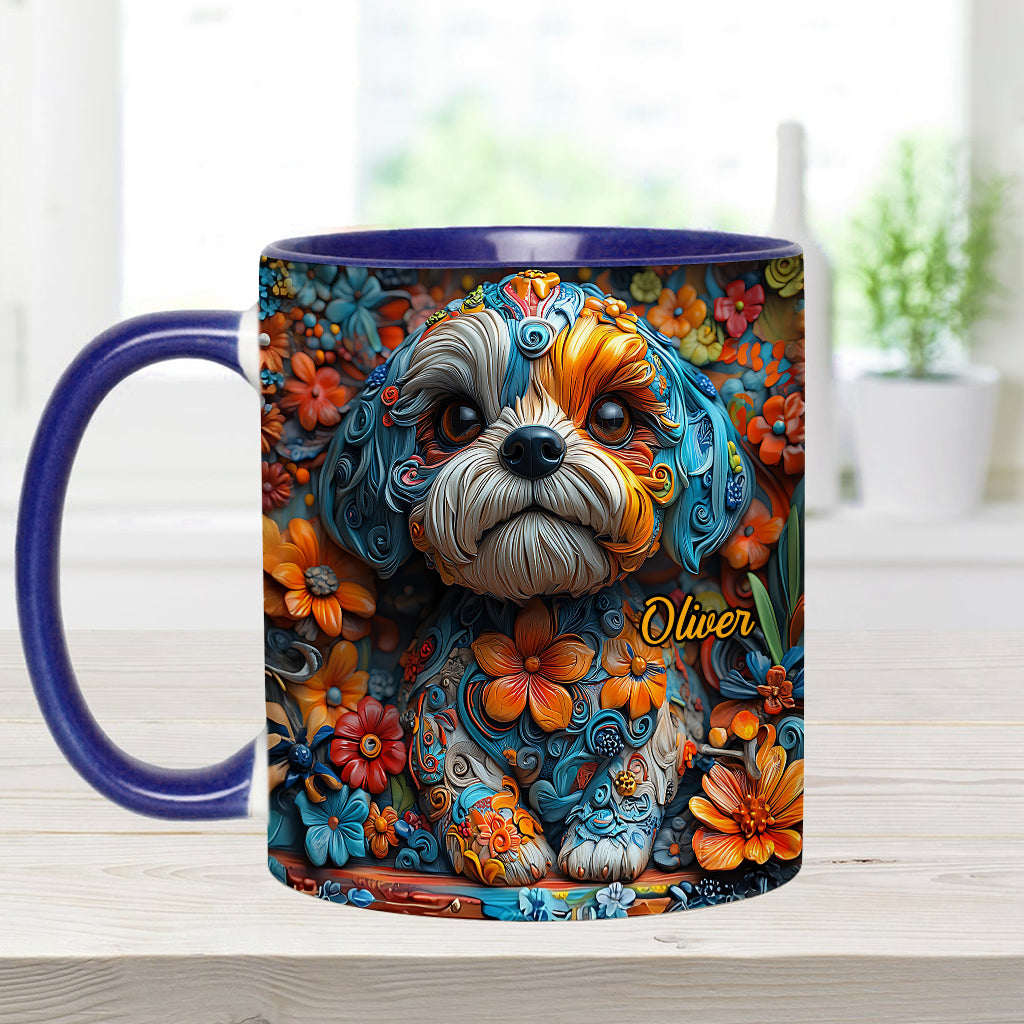 Bunte Shih-Tzu-Träume – personalisierte Tasse mit Hundemotiv