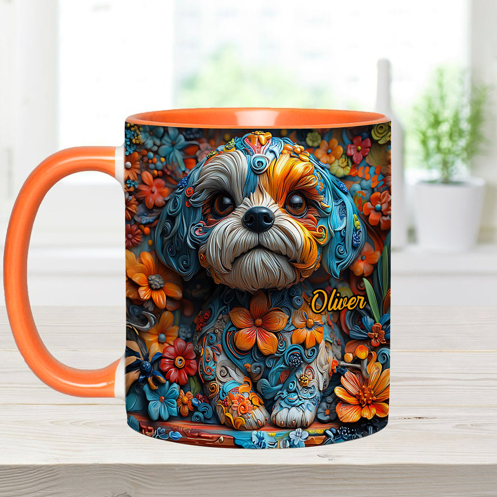 Bunte Shih-Tzu-Träume – personalisierte Tasse mit Hundemotiv