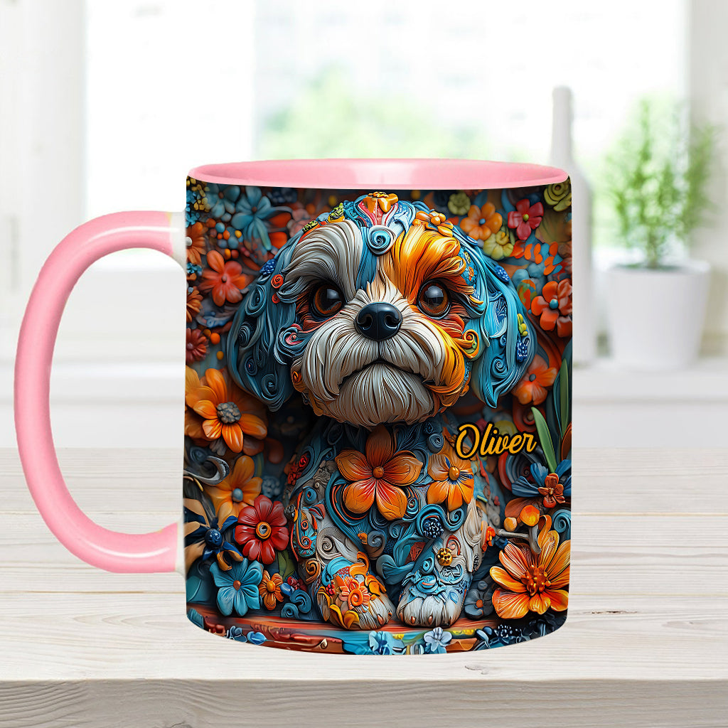 Bunte Shih-Tzu-Träume – personalisierte Tasse mit Hundemotiv