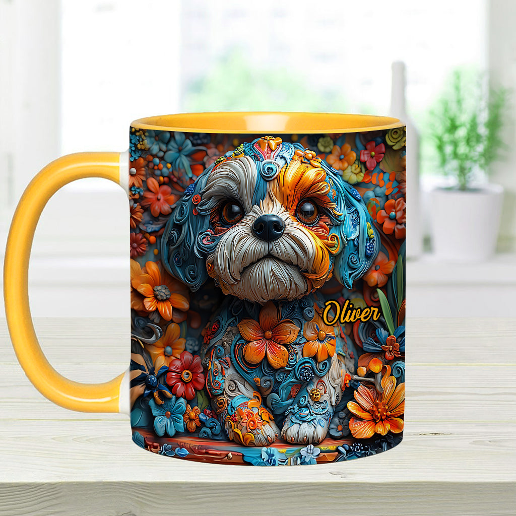 Bunte Shih-Tzu-Träume – personalisierte Tasse mit Hundemotiv
