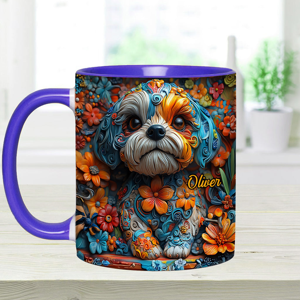 Bunte Shih-Tzu-Träume – personalisierte Tasse mit Hundemotiv