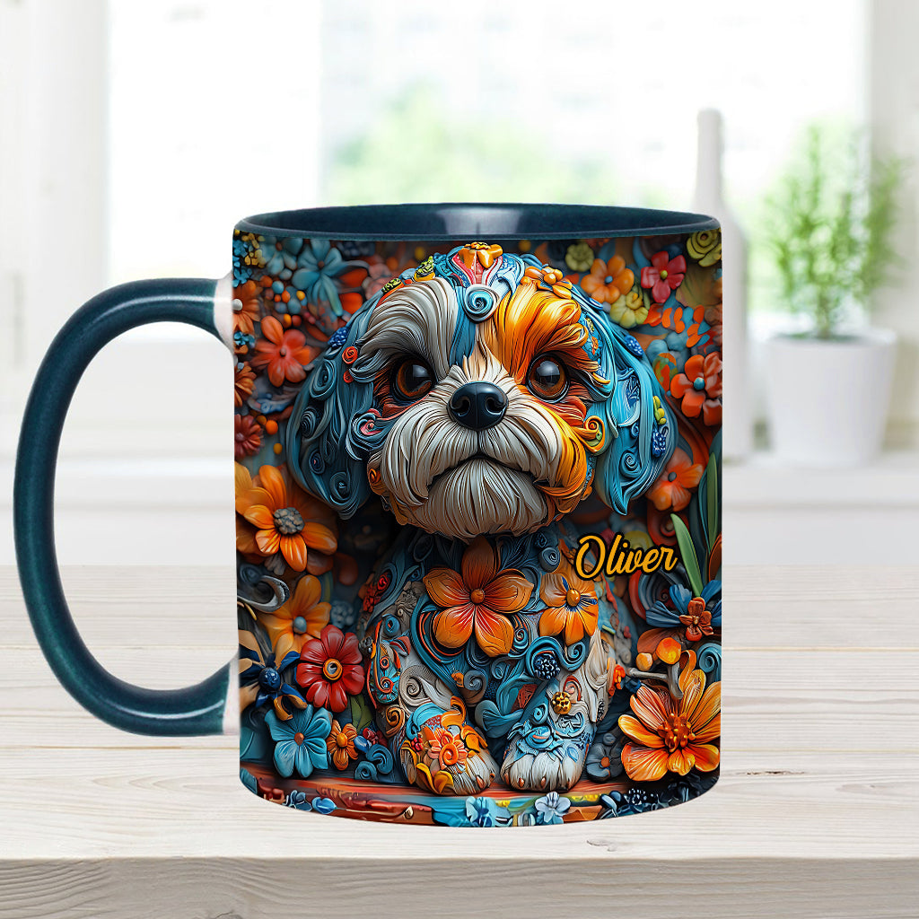 Bunte Shih-Tzu-Träume – personalisierte Tasse mit Hundemotiv