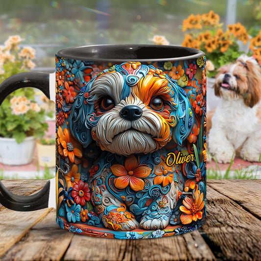 Rêves de Shih Tzu colorés - Mug personnalisé avec motif chien