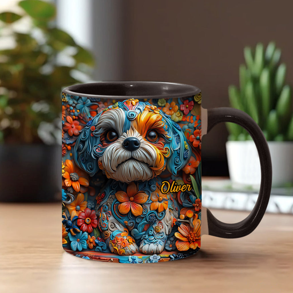 Bunte Shih-Tzu-Träume – personalisierte Tasse mit Hundemotiv