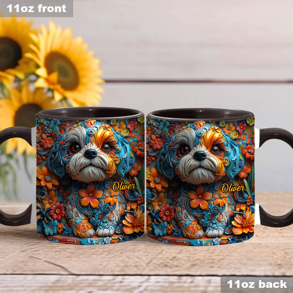 Bunte Shih-Tzu-Träume – personalisierte Tasse mit Hundemotiv