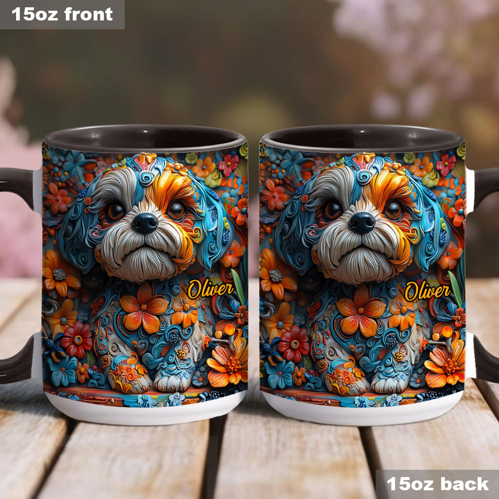 Bunte Shih-Tzu-Träume – personalisierte Tasse mit Hundemotiv