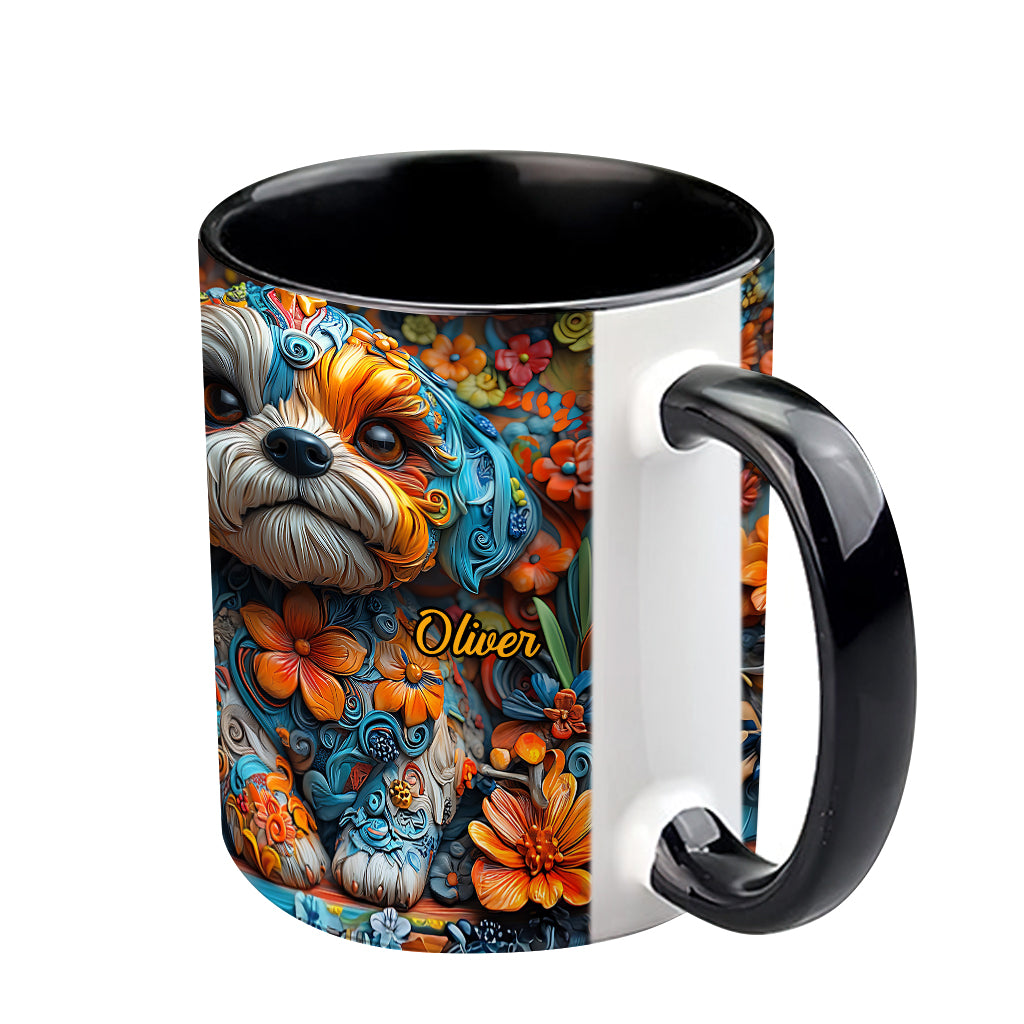 Bunte Shih-Tzu-Träume – personalisierte Tasse mit Hundemotiv