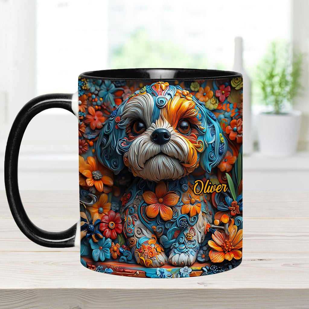 Bunte Shih-Tzu-Träume – personalisierte Tasse mit Hundemotiv
