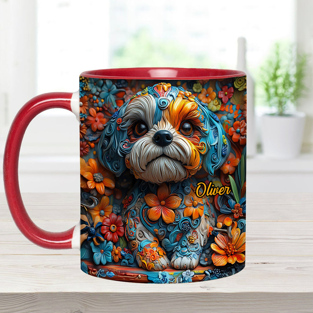 Bunte Shih-Tzu-Träume – personalisierte Tasse mit Hundemotiv