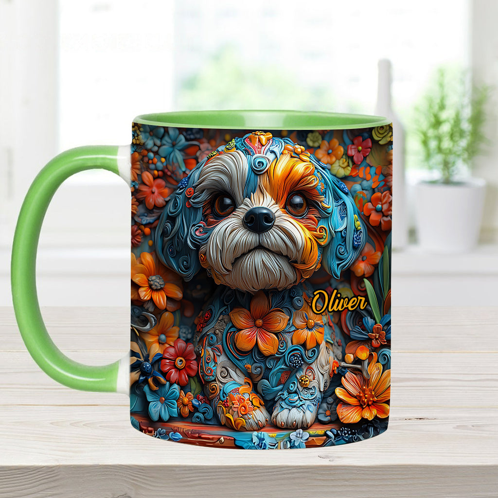 Bunte Shih-Tzu-Träume – personalisierte Tasse mit Hundemotiv