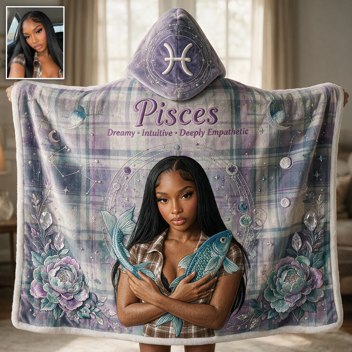 Love Who You Are - Personalized Horoscope Hooded Blanket