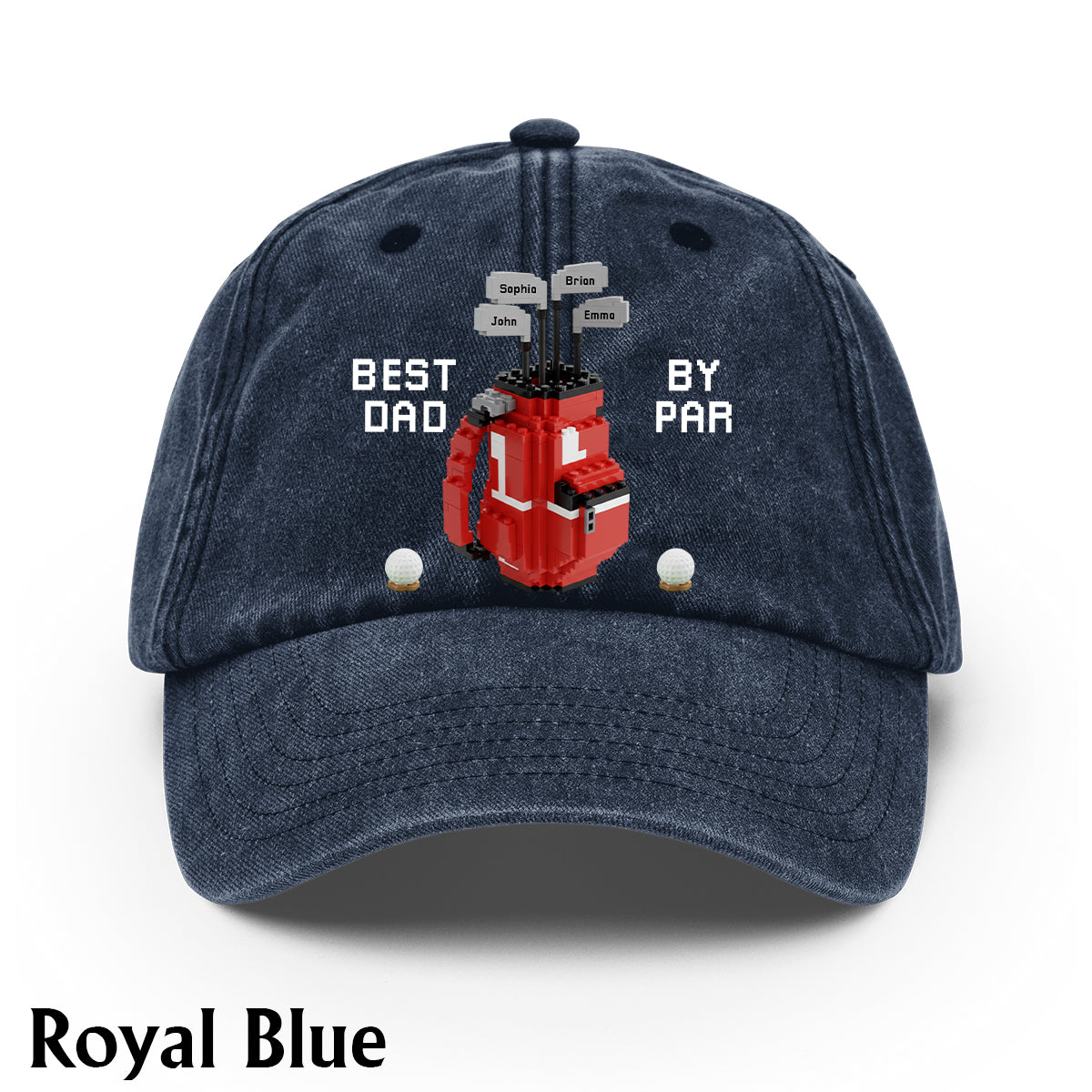 Best Dad By Par - Personalized Golf Washed Denim Cap