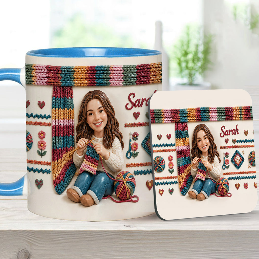 Love Crocheting - Personalized Crocheting Accent Mug & Coaster
