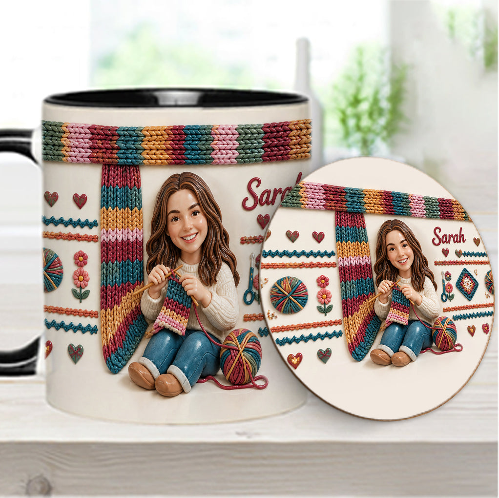 Love Crocheting - Personalized Crocheting Accent Mug & Coaster