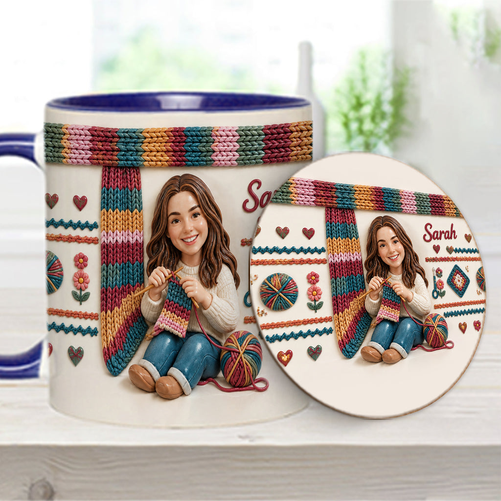 Love Crocheting - Personalized Crocheting Accent Mug & Coaster