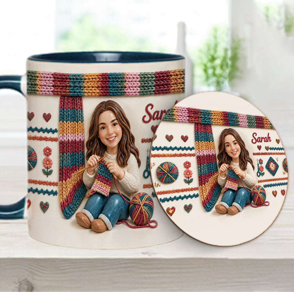 Love Crocheting - Personalized Crocheting Accent Mug & Coaster
