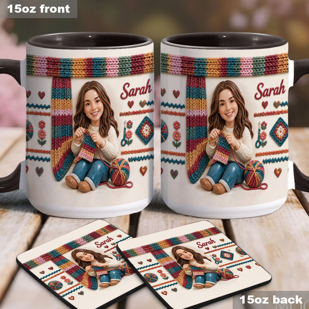 Love Crocheting - Personalized Crocheting Accent Mug & Coaster
