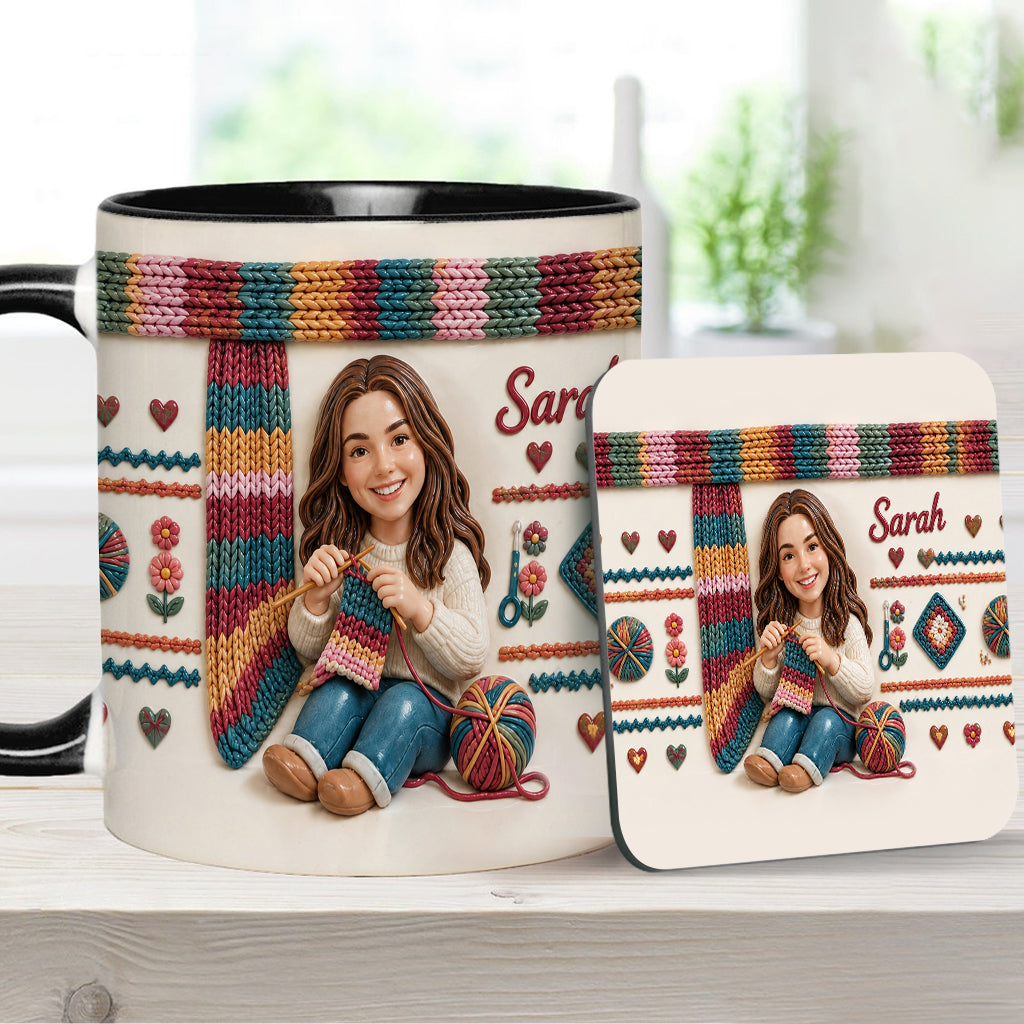 Love Crocheting - Personalized Crocheting Accent Mug & Coaster