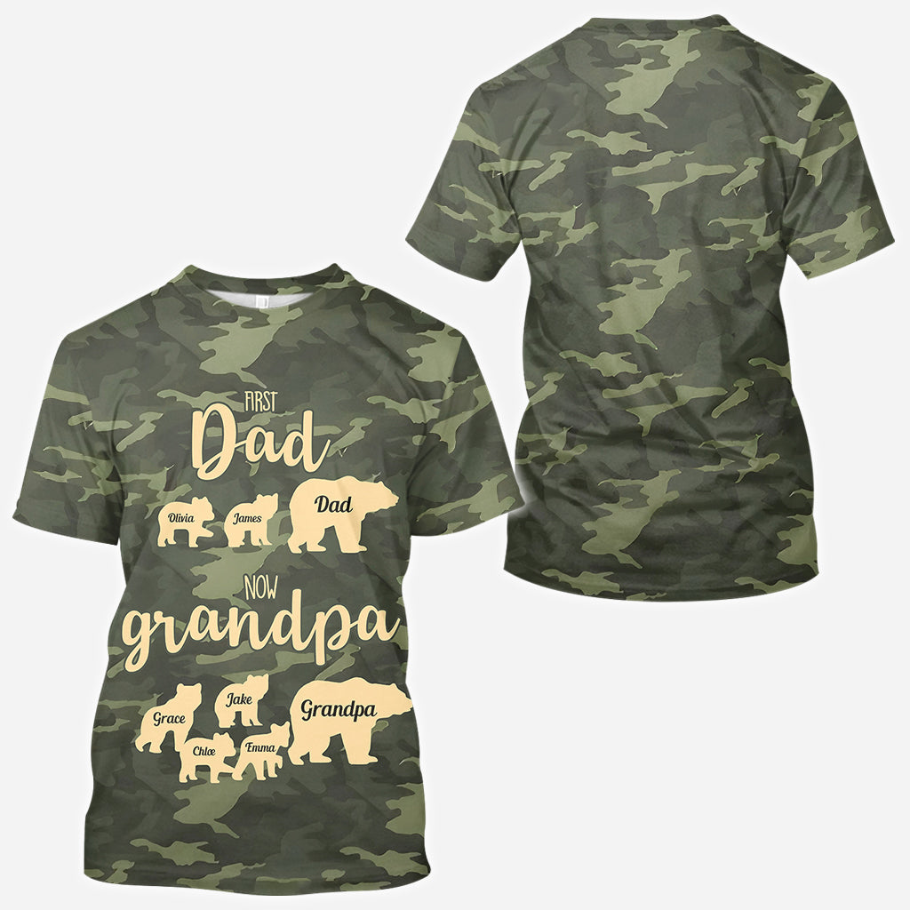 Erst Papa, jetzt Opa – Bärentarnmuster – Personalisiertes Opa-Shirt