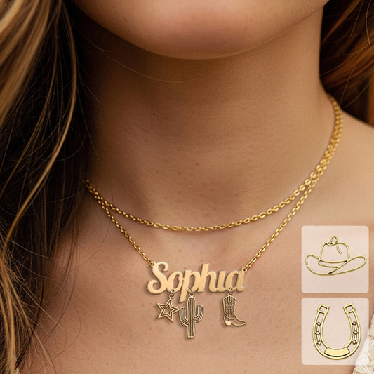 Collier Cowgirl Era personnalisé avec breloques