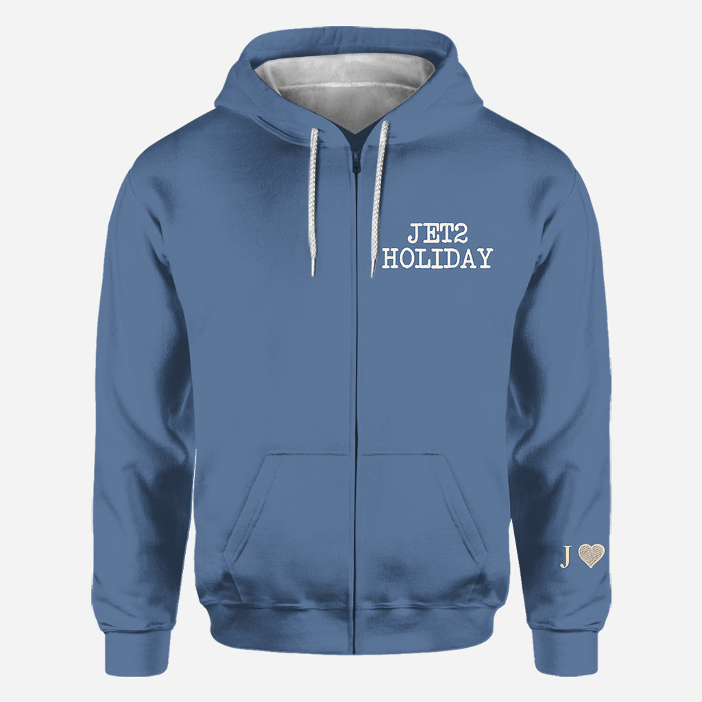 My Girlfriend Beats Me Nothing Beats A Jet2 Holiday - Personalized Couple All Over Shirt