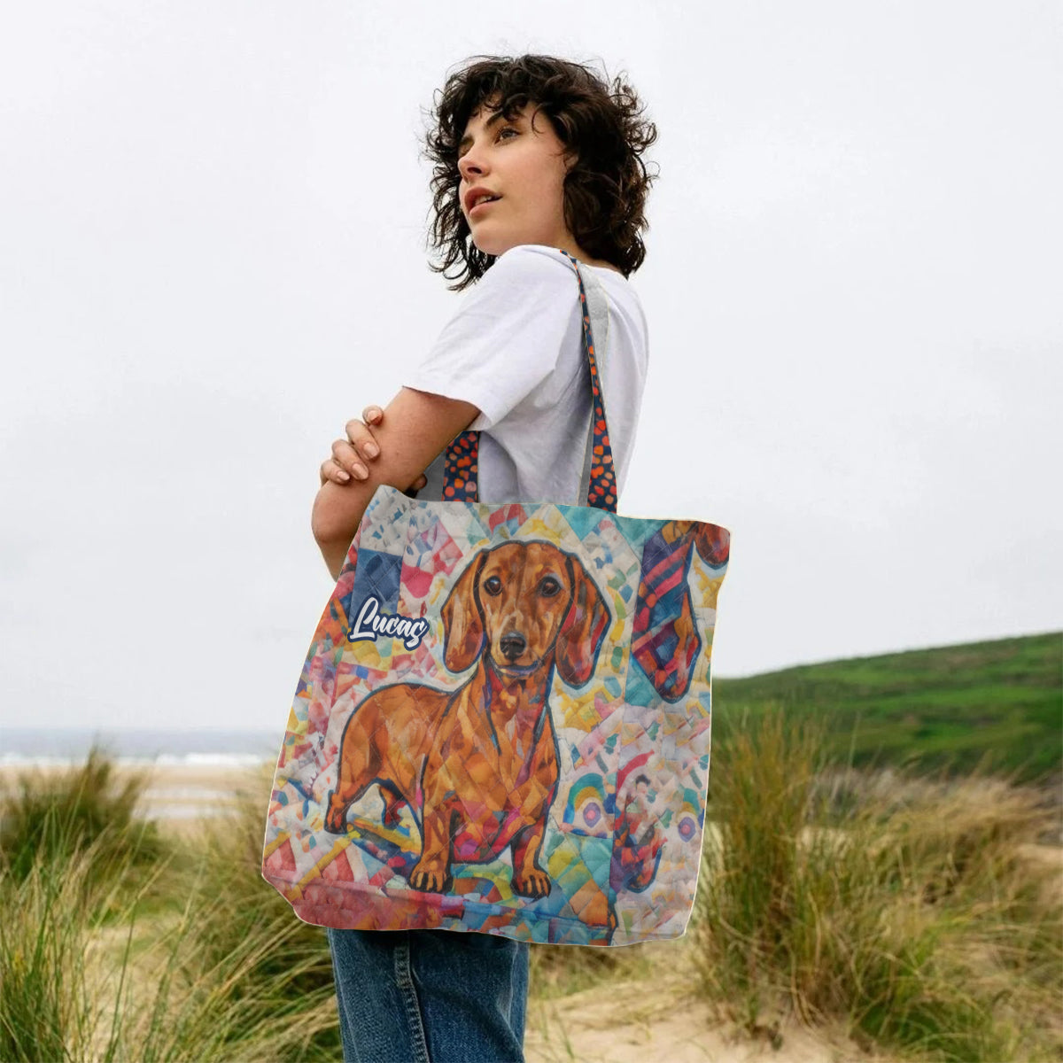 Funky Pet Art - Sac fourre-tout matelassé personnalisé pour chien et chat