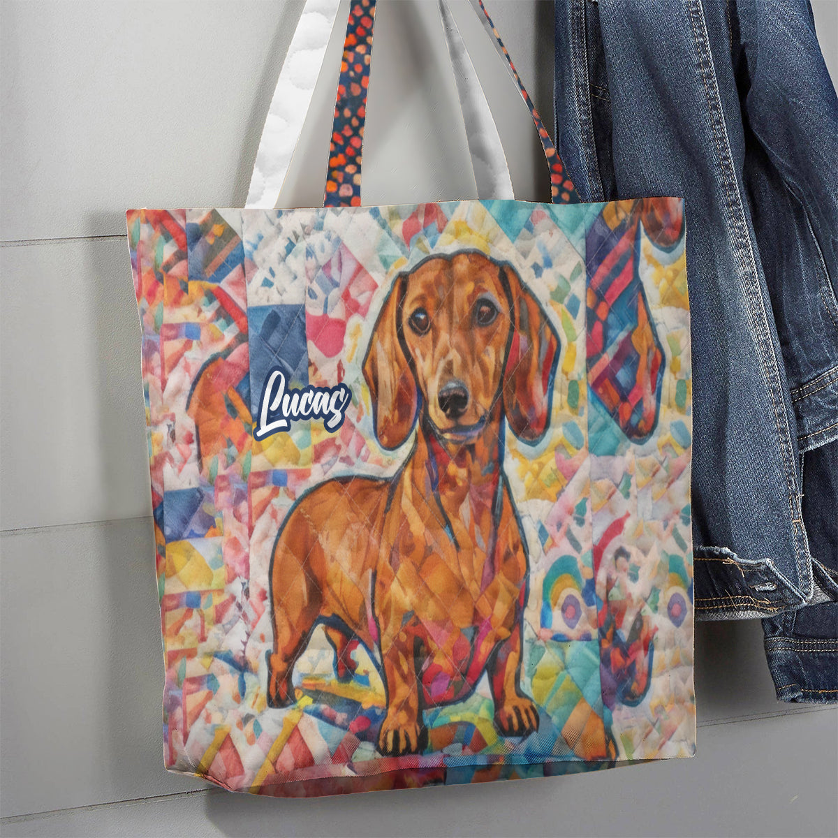 Funky Pet Art - Sac fourre-tout matelassé personnalisé pour chien et chat