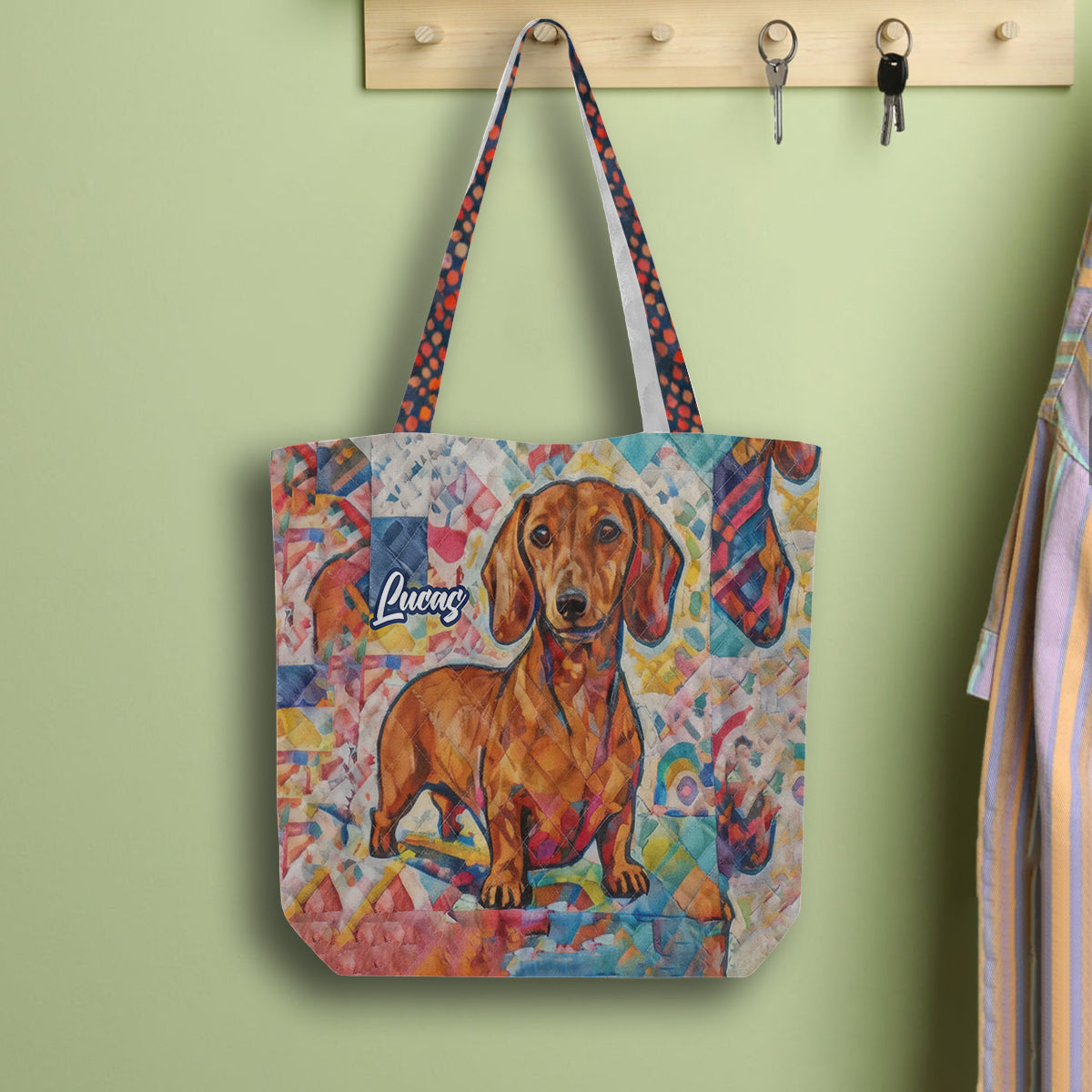 Funky Pet Art - Sac fourre-tout matelassé personnalisé pour chien et chat