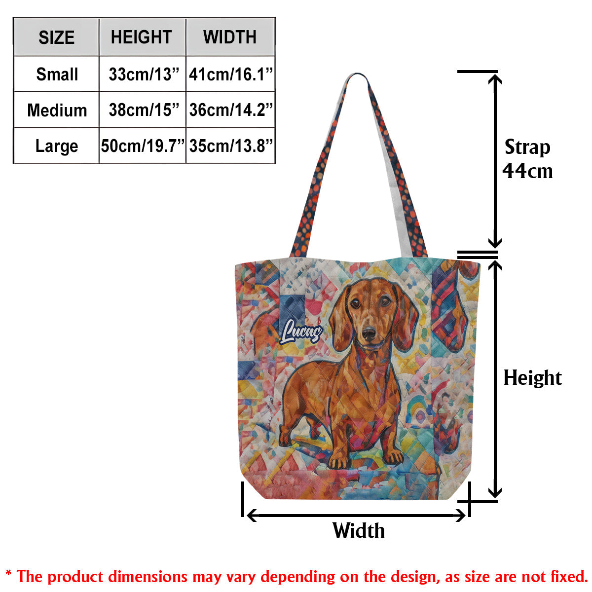 Funky Pet Art - Sac fourre-tout matelassé personnalisé pour chien et chat