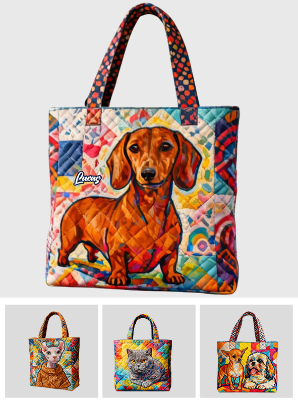Funky Pet Art - Sac fourre-tout matelassé personnalisé pour chien et chat