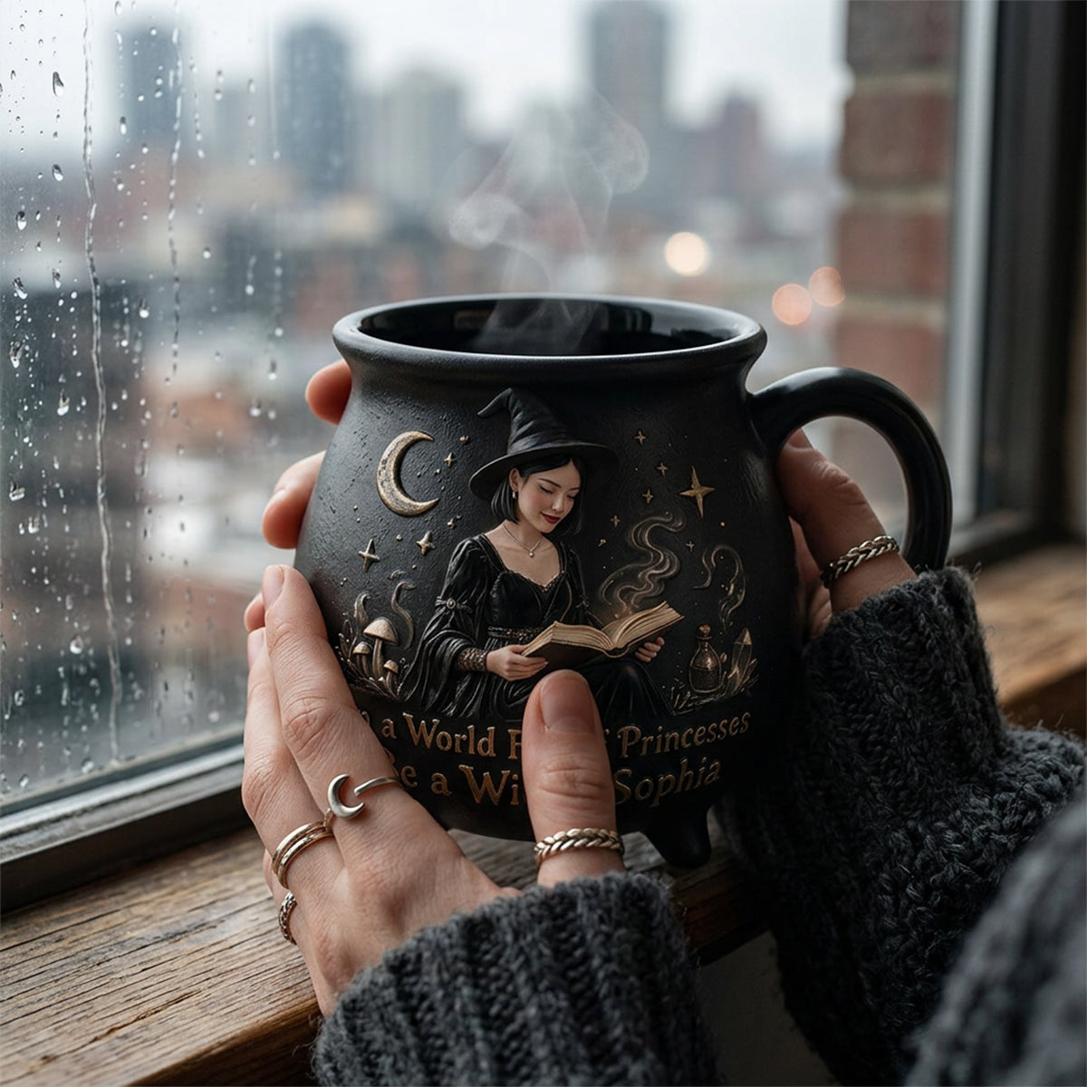In a World Full of Princesses Be a Witch - Personalized Witch Cauldron Mug