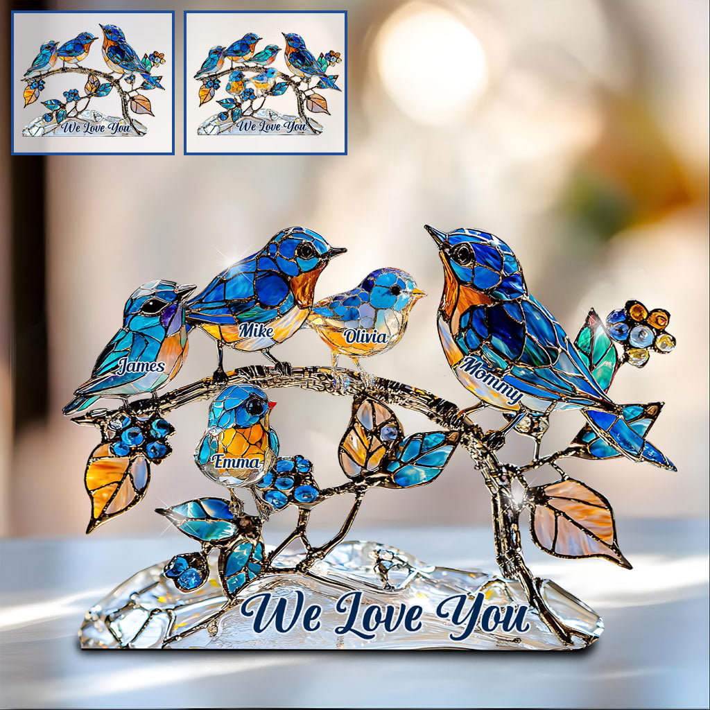 We Love Mom, Grandma - Personalized Mother Custom Shaped Acrylic Plaque