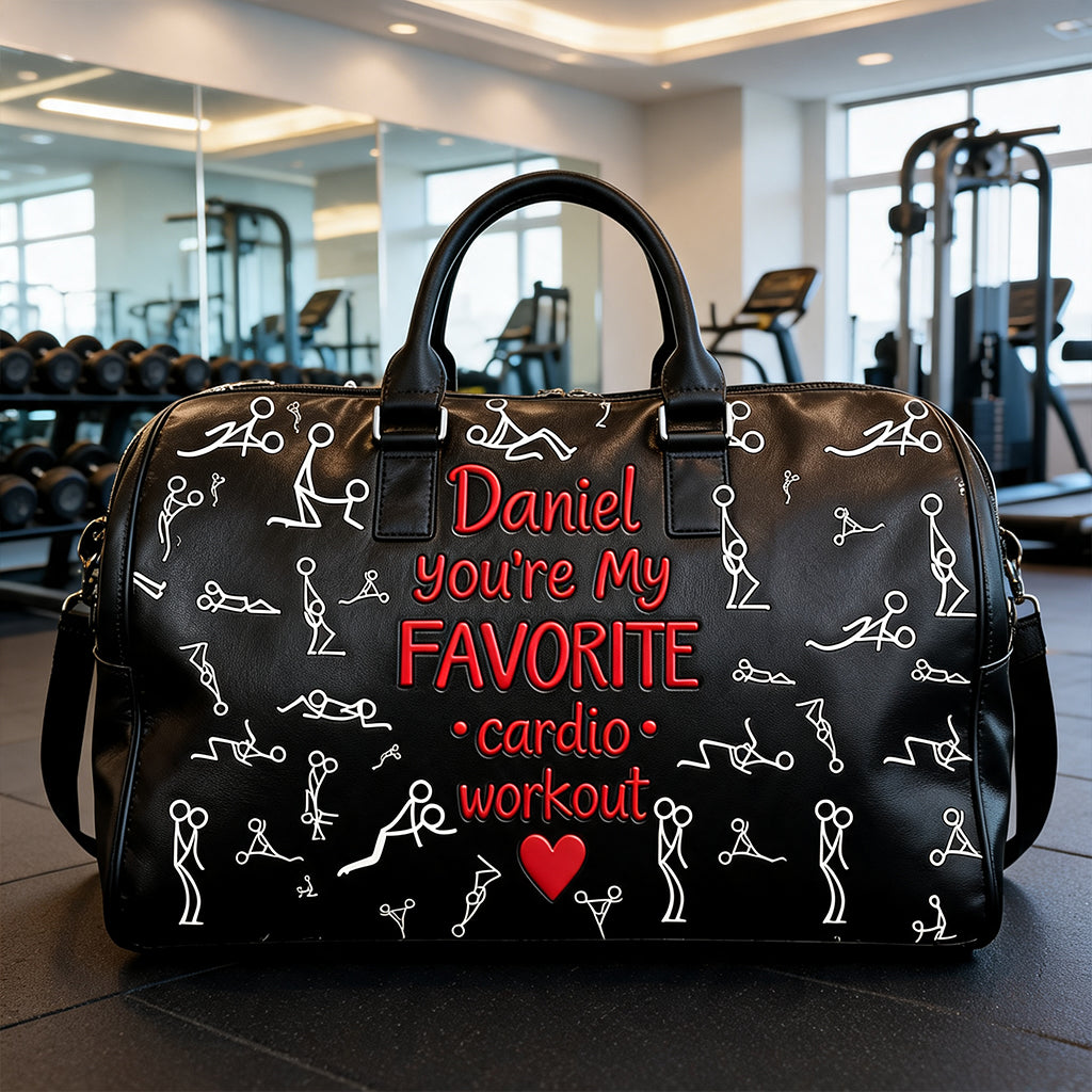 Favorite Cardio Workout - Personalized Spicy Couple Duffle Bag