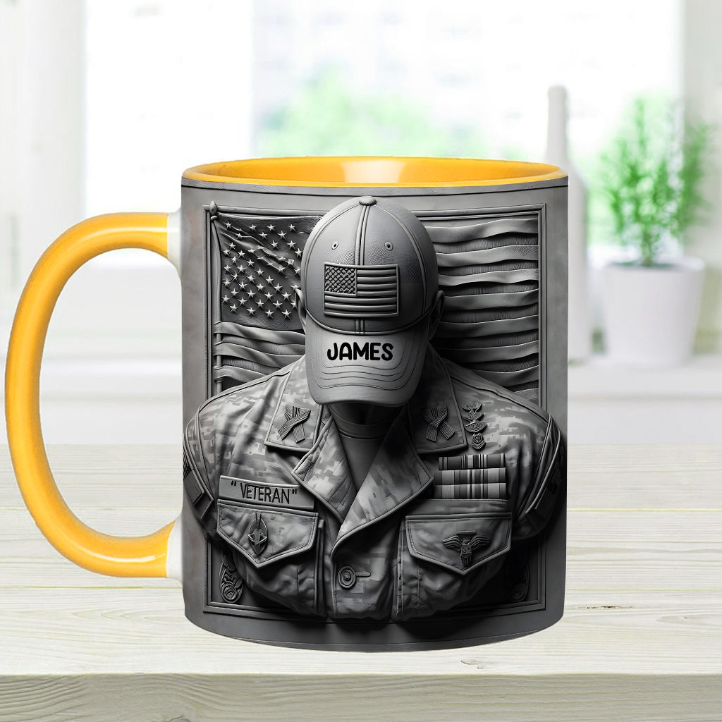 Proud Veteran - Personalized Veteran Accent Mug