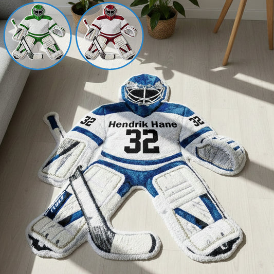 Liebe zum Hockey – Personalisierter, rutschfester, getufteter Hockey-Teppich