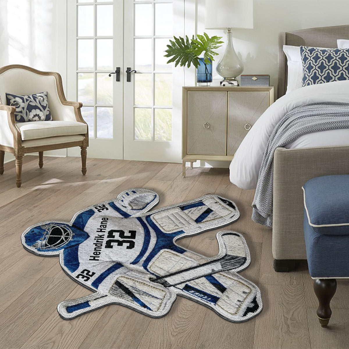 J'adore le hockey - Tapis de hockey antidérapant personnalisé