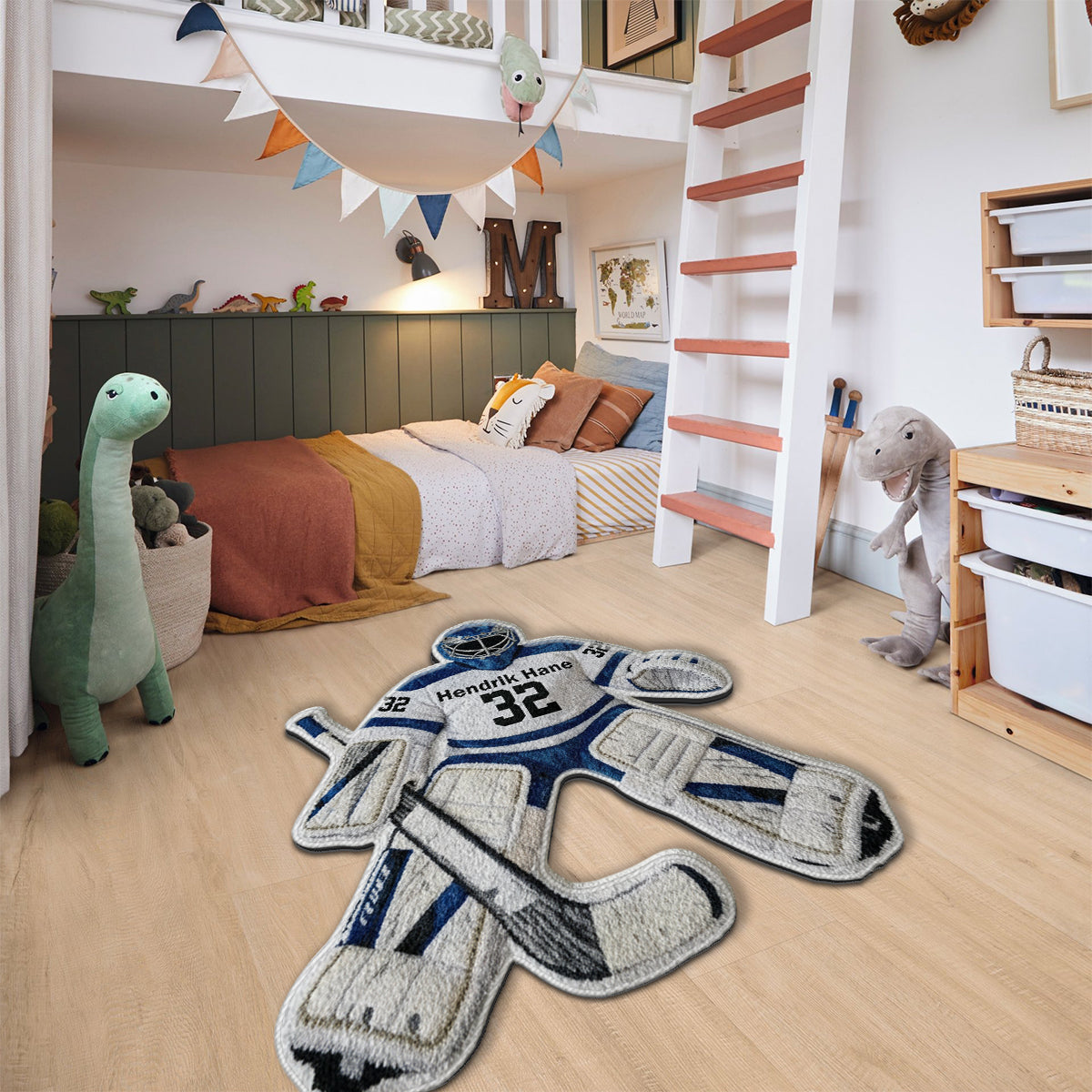 J'adore le hockey - Tapis de hockey antidérapant personnalisé