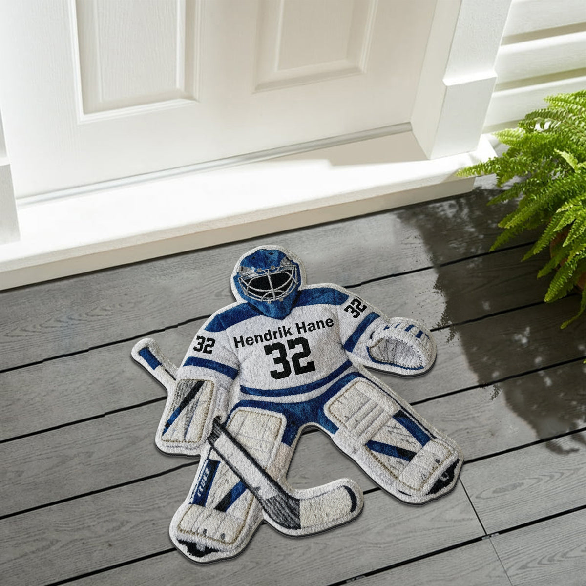 J'adore le hockey - Tapis de hockey antidérapant personnalisé