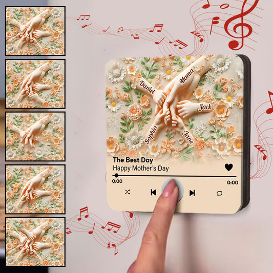 Holding Mom's Hand - Personalized Mother Music Fridge Magnet