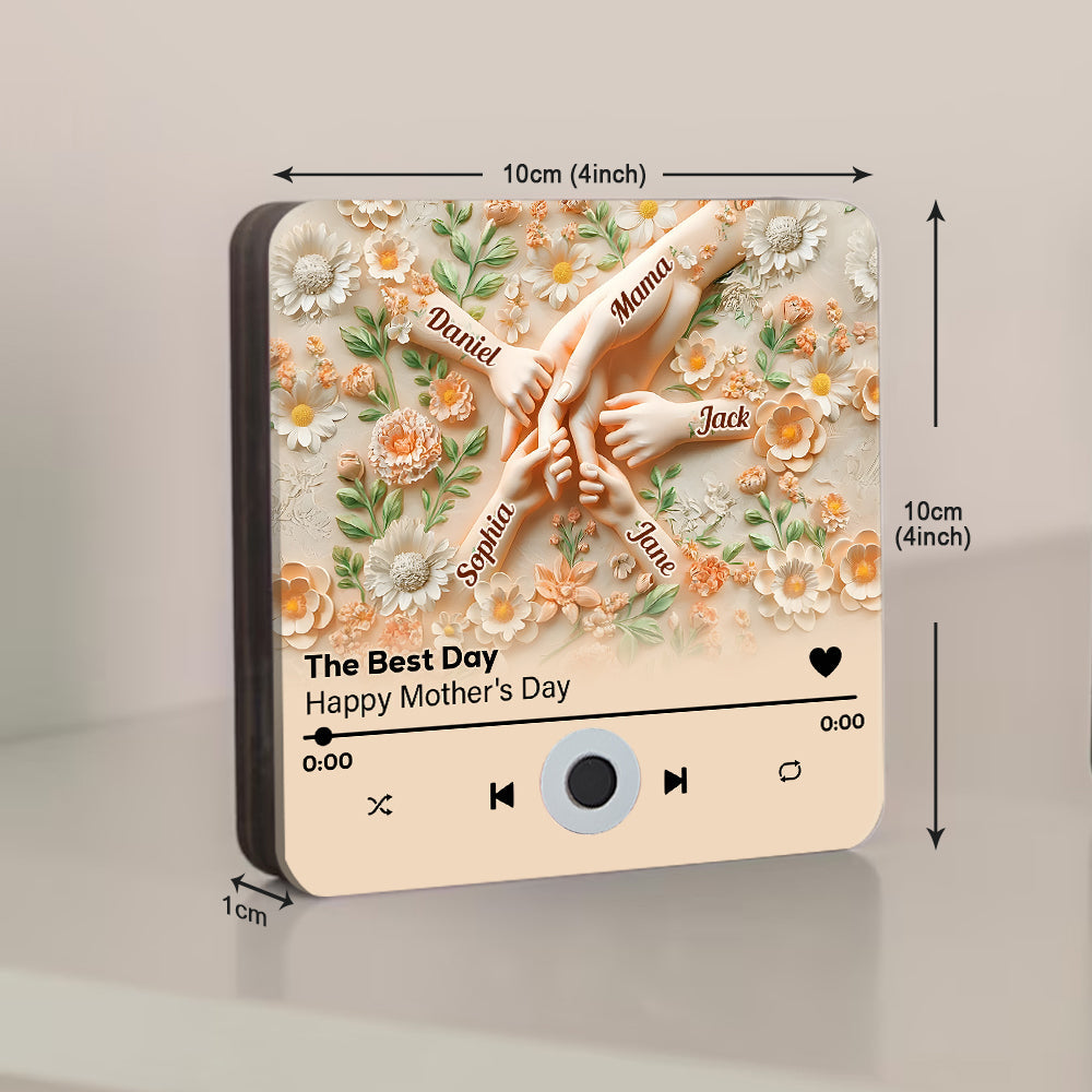 Holding Mom's Hand - Personalized Mother Music Fridge Magnet