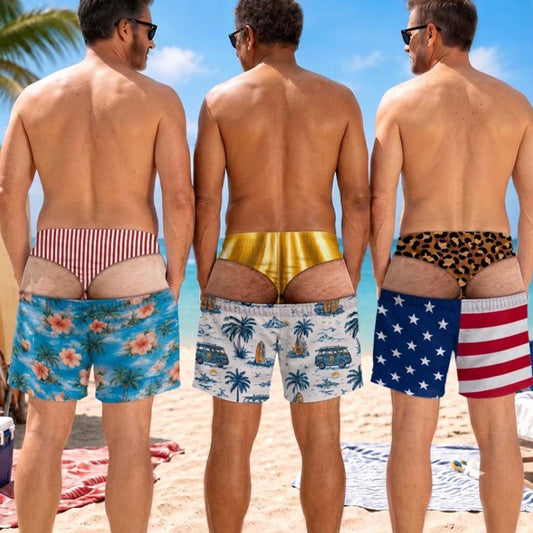 Funny Men Gift - Personalized Birthday Gifts For Husband, Son, Grandson, Brother, Grandpa, Dad, Yourself - Personalized Spicy Couple Men Shorts