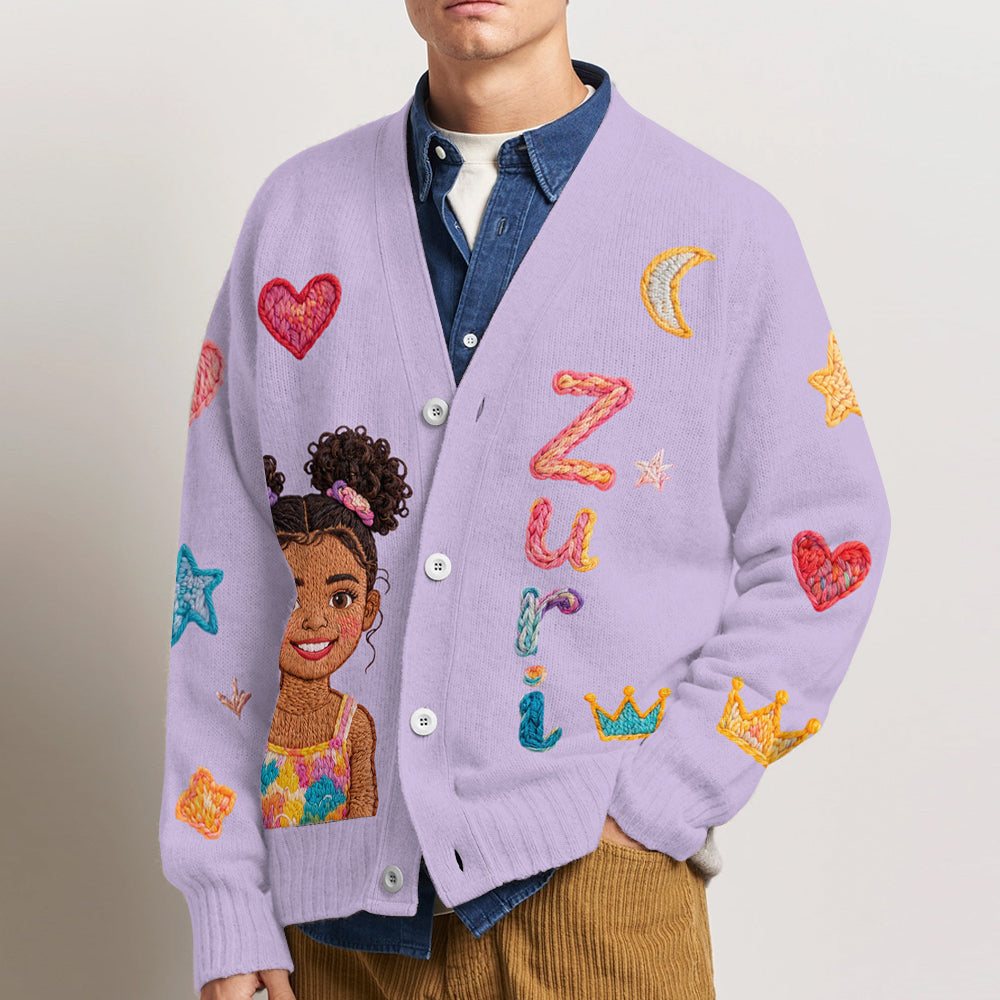 My Name, My Little World - Personalized Kid Cardigan Sweater